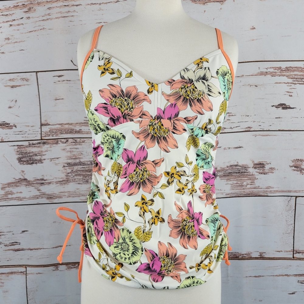 Prana Moorea tankini swim top floral print L